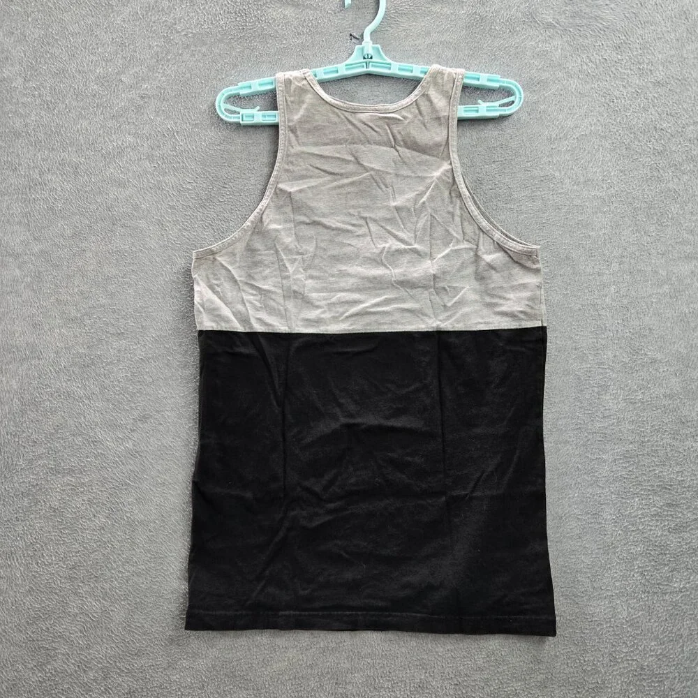 Crooks & Castles Men Tank‎ Top M Gray Colorblock Medusa Text Logo Sleeveless
